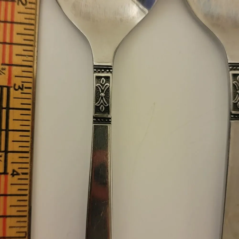 VTG Imperial International Cortina IIC Floral Flatware‎ Stainless 8 Table Spoons